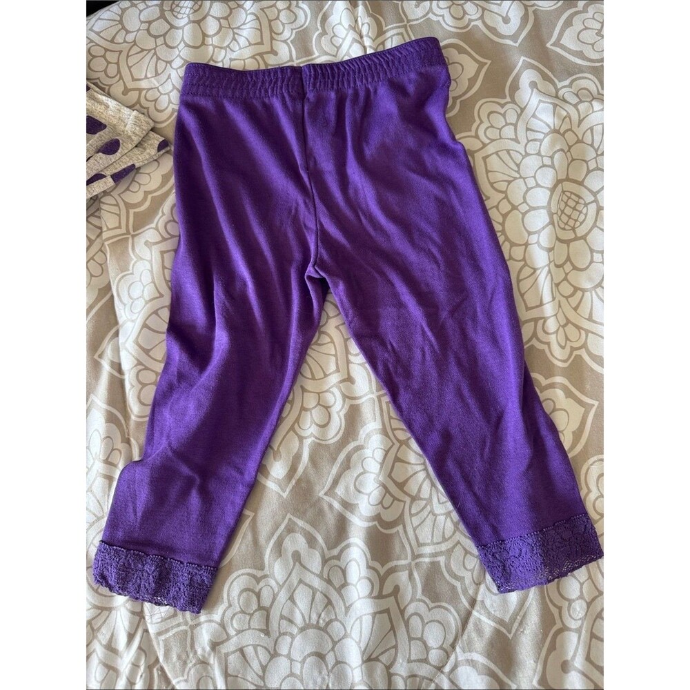 Girls Purple Polka Dot Tunic & Purple Legging Set - Picture 9 of 10